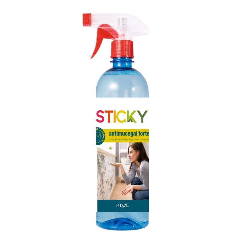 Solutie antimucegai Sticky Forte, cu pulverizator, interior / exterior, 0.7 L