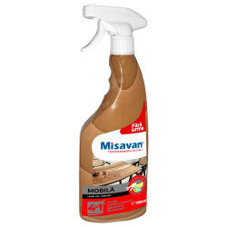 Solutie curatare mobila si parchet din lemn cu pulverizator Misavan 4 in 1, 750 ml
