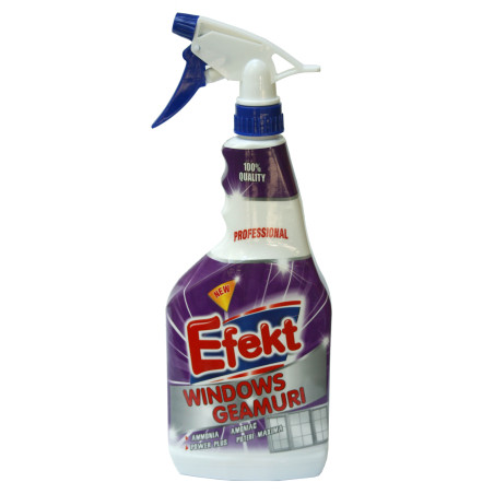 Solutie geamuri cu pulverizator Efekt, amoniac, 750 ml