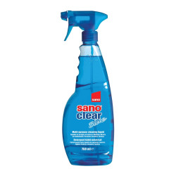Solutie geamuri Sano Clear blue, cu pulverizator, 750 ml