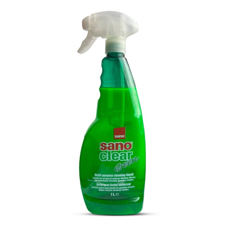 Solutie geamuri Sano Clear green, cu pulverizator, 1 l