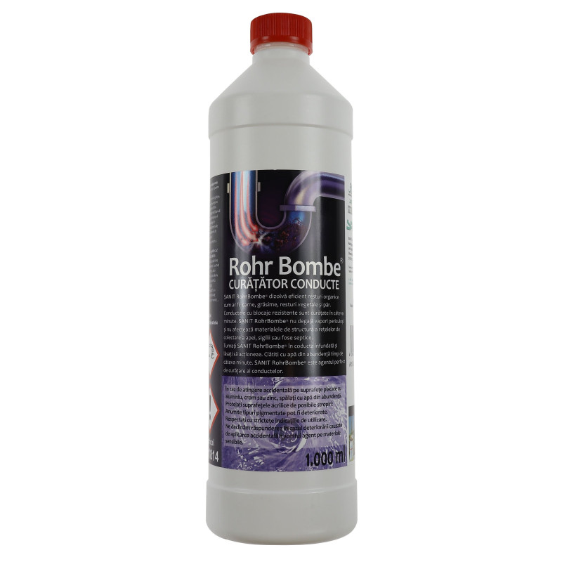 Solutie pentru desfundarea conductelor Sanit RohrBombe 3066RO, 1 L