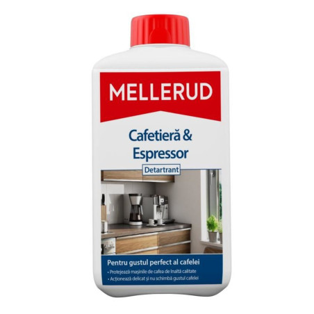 Solutie pentru indepartare calcar cafetiere, Mellerud, 1 L