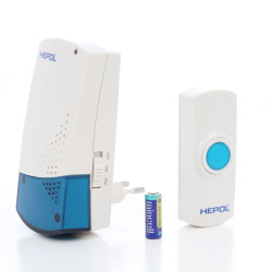 Sonerie fara fir Hepol H-138, LED, 32 melodii, 3 nivele ajustabile, 100 m