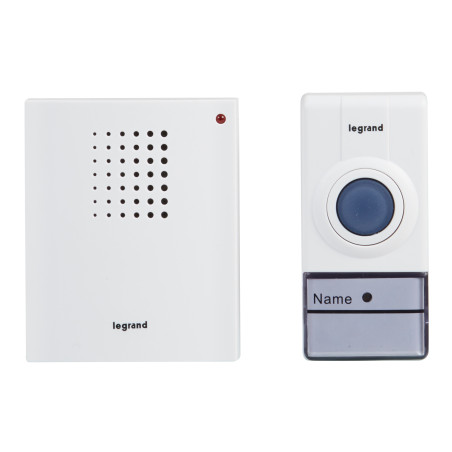Sonerie fara fir Legrand Esential 094250, 32 melodii, 50 m, 80 dB, IP44, alba