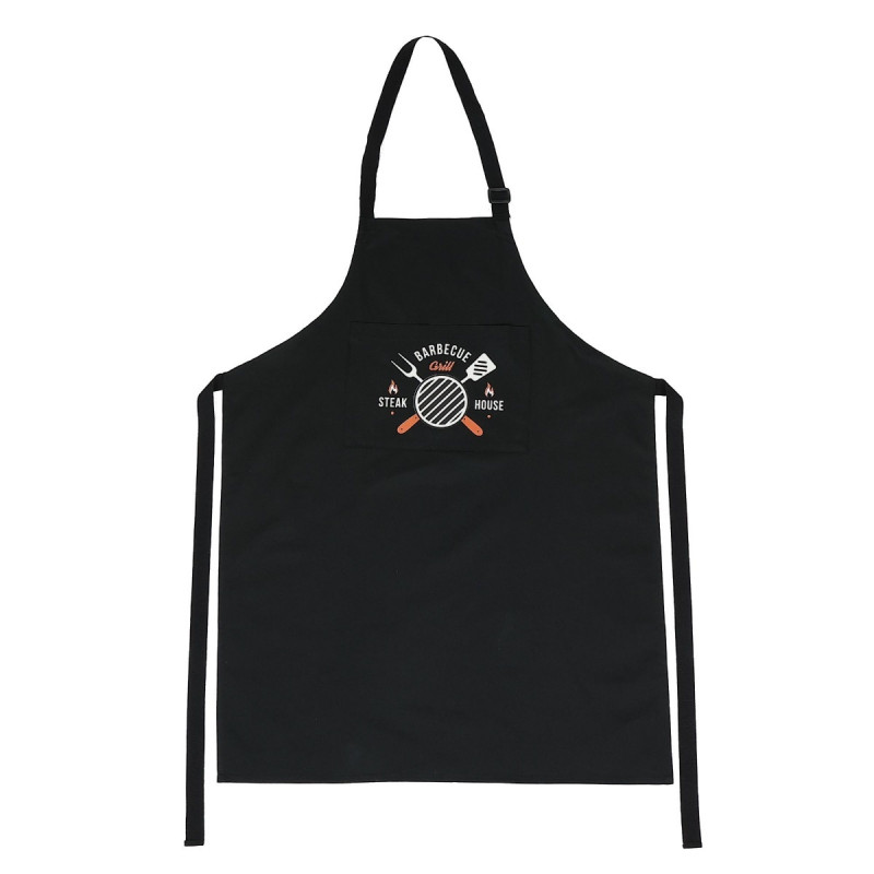 Sort bucatarie Barbecue, bumbac + poliester, negru, 65 x 82 cm