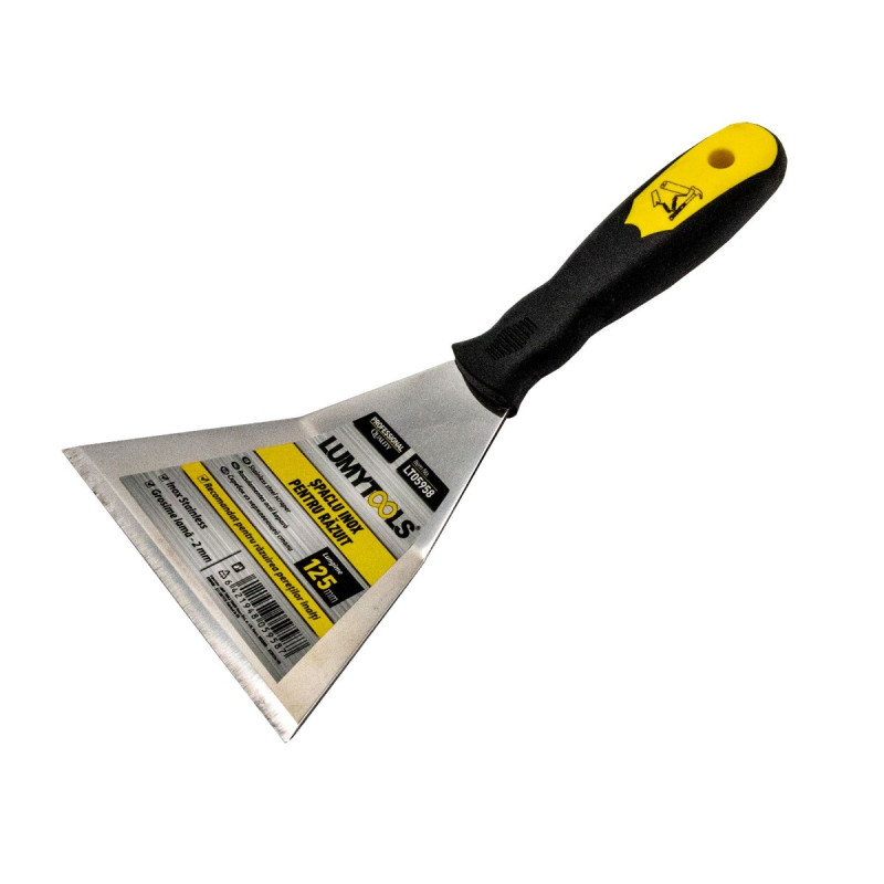 Spaclu inox Lumytools LT05958, 12.5 cm, cu maner din PVC si cauciuc