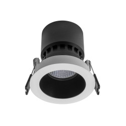 Spot incastrat Xpoli PO01, 1 x GU10, rotund, alb cu finisaj sablat + negru mat