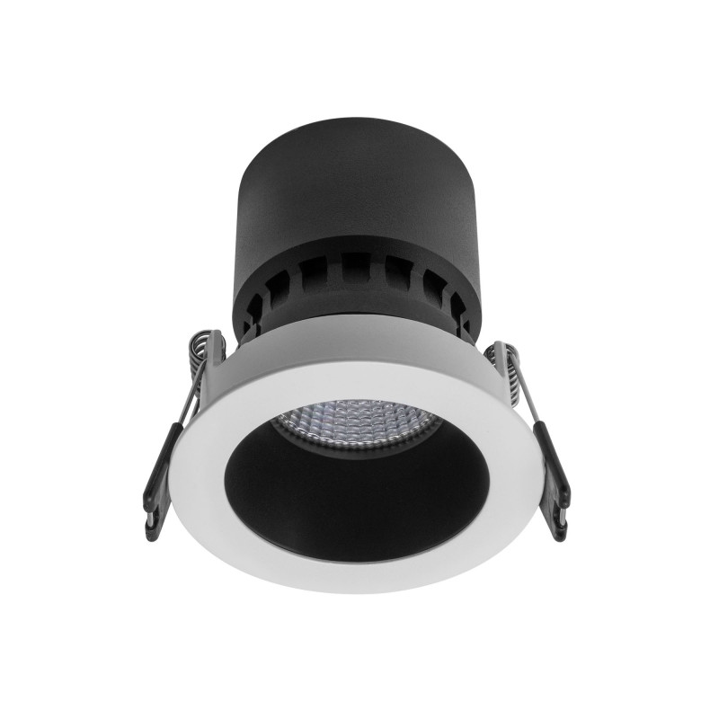 Spot incastrat Xpoli PO01, 1 x GU10, rotund, alb cu finisaj sablat + negru mat