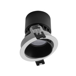 Spot incastrat Xpoli PO02, 1 x GU10, rotund, orientabil, alb cu finisaj sablat + negru mat