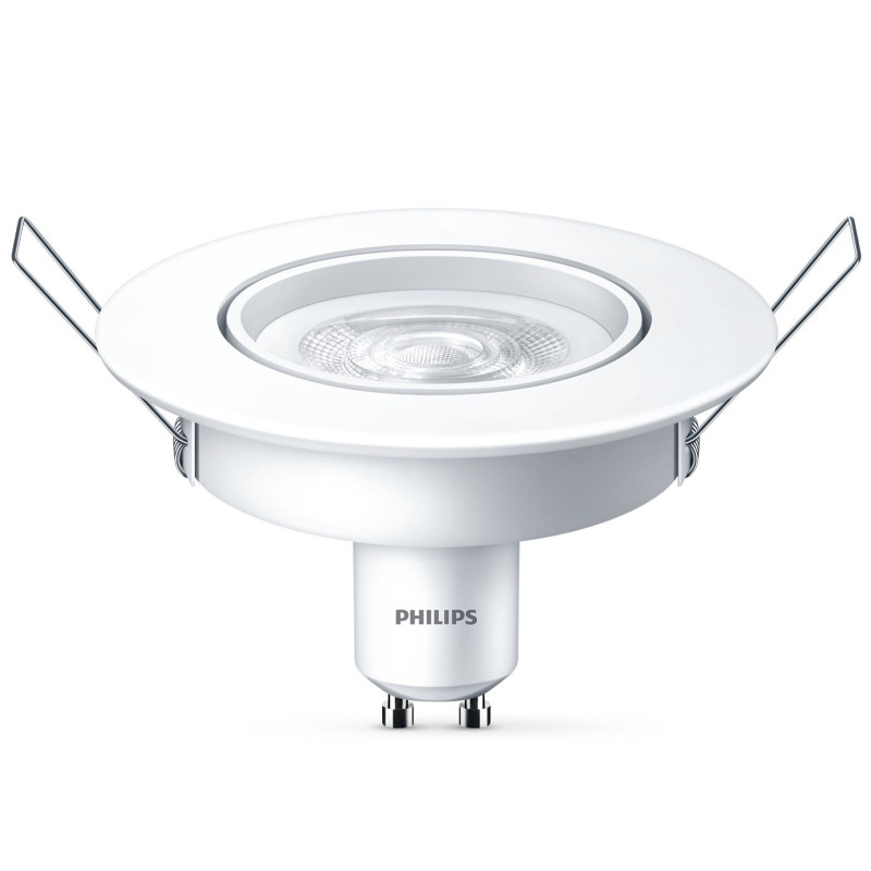 Spot LED incastrat, 3W, lumina neutra, GU10, orientabil, alb