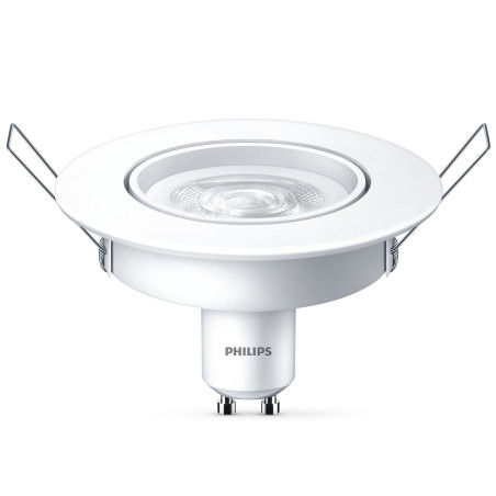 Spot LED incastrat, 3W, lumina neutra, GU10, orientabil, alb