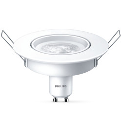 Spot LED incastrat, 4.7W, lumina neutra, GU10, orientabil, alb