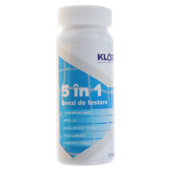 Benzi pentru testare apa piscina Kloer 5 in 1, 50 buc