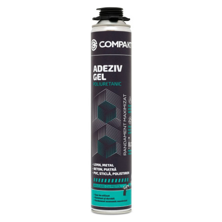 Adeziv gel poliuretanic multifunctional, aplicare cu pistol, Compakt, 750 ml