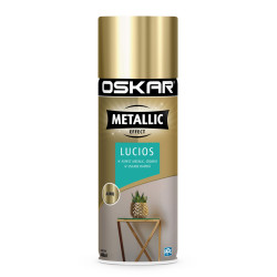 Spray email acrilic, Oskar Metallic effect, lucios, auriu, interior, 400 ml