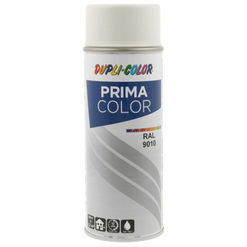 Spray vopsea acrilica Dupli-Color Prima Color, interior / exterior, alb mat RAL9010, 400 ml Spray vopsea acrilica Dupli-Color Prima Color, interior / exterior, alb mat RAL9010, 400 ml