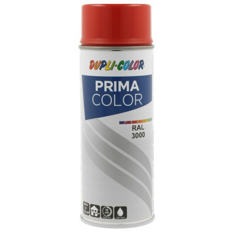 Spray vopsea acrilica Dupli-Color Prima Color, interior / exterior, rosu foc RAL3000, 400 ml