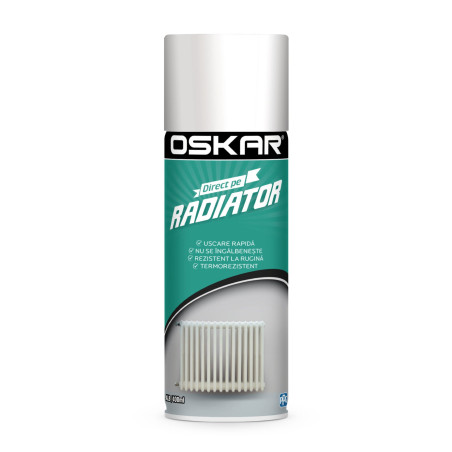 Spray vopsea acrilica, Oskar Direct pe radiator, alb, 400 ml