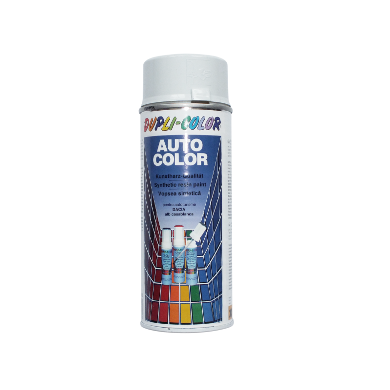 Spray vopsea auto Dacia, Dupli-Color, alb casablanca, interior / exterior, 350 ml Spray vopsea auto Dacia, Dupli-Color, alb casablanca, interior / exterior, 350 ml