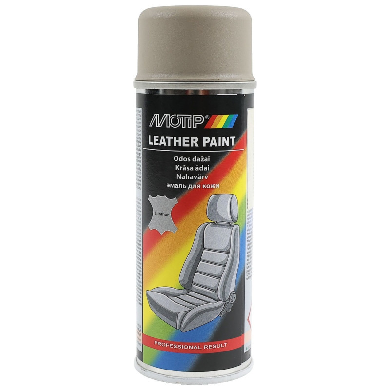 Spray vopsea auto, pentru intretinerea tapiteriei din piele, Motip, bej / maro, 200 ml
