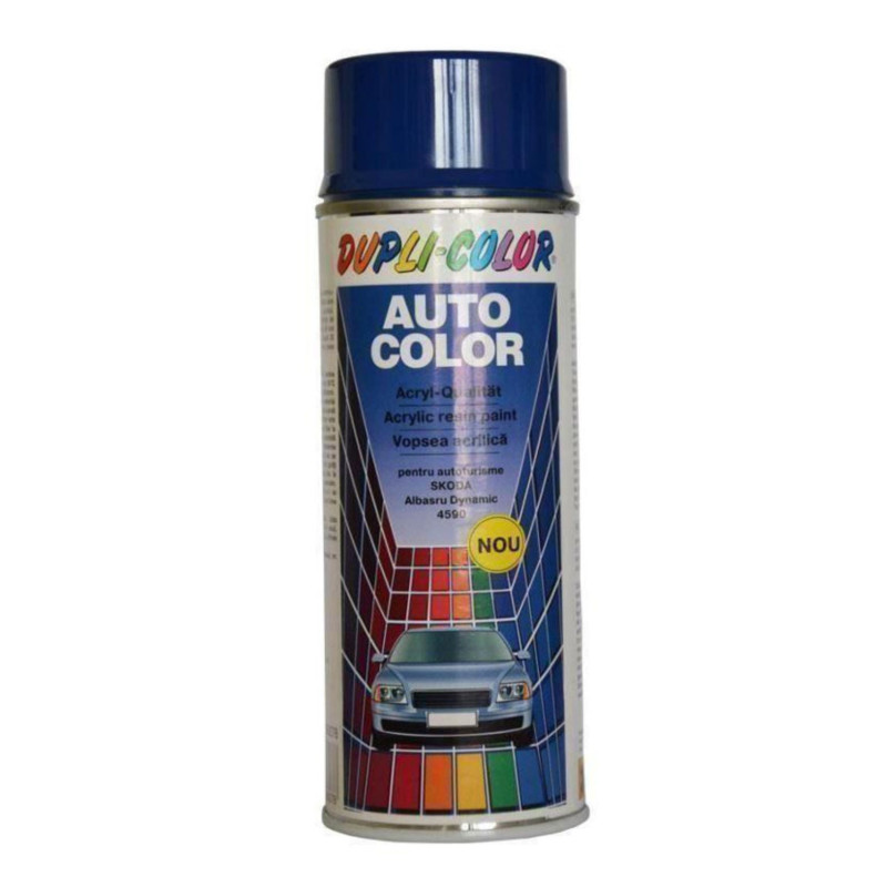 Spray vopsea auto Skoda, Dupli-Color, albastru dynamic 4590, interior / exterior, 350 ml