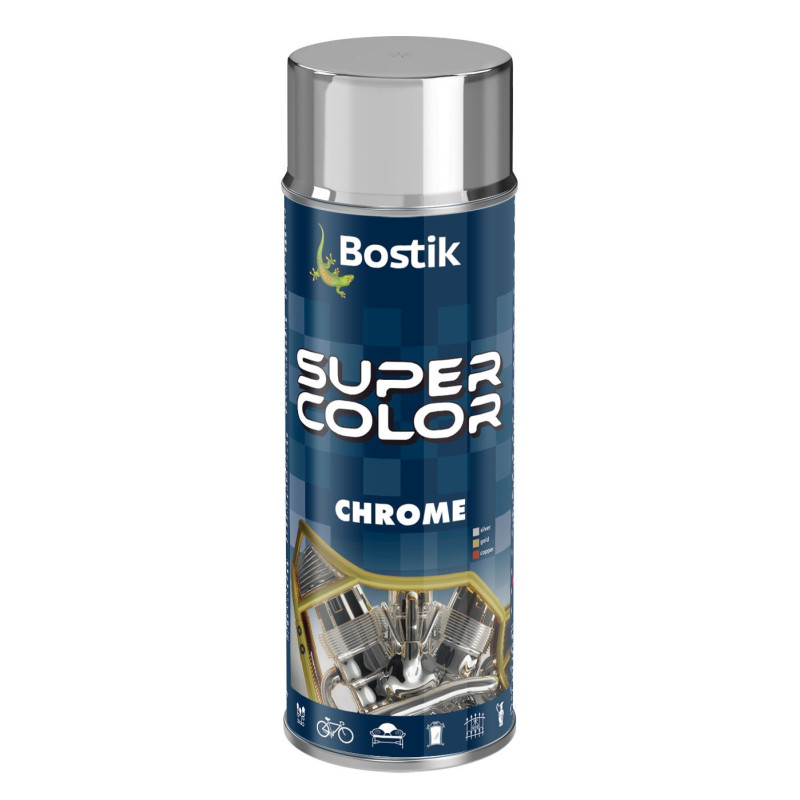 Spray vopsea, Den Braven Super Color Chrome, argintiu, interior / exterior, 400 ml
