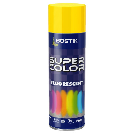 Spray vopsea, Den Braven Super Color Fluorescent, galben, interior / exterior, 400 ml