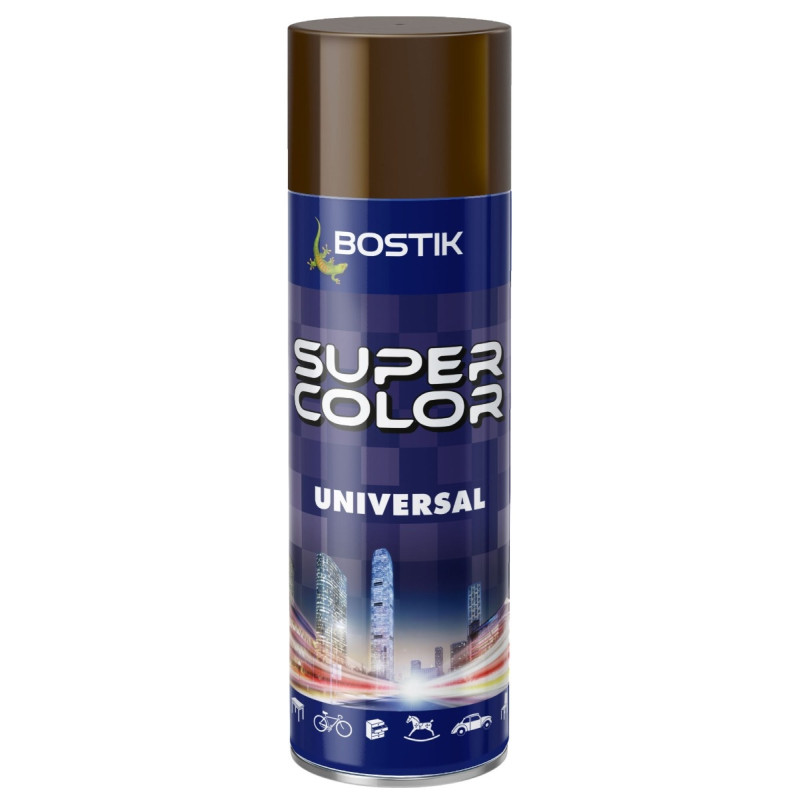 Spray vopsea, Den Braven Super Color Universal, maro inchis RAL 8011, interior / exterior, 400 ml