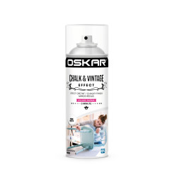 Spray vopsea lemn / metal, Oskar Chalk & Vintage Effect, pure white, interior / exterior, 400 ml