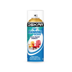 Spray vopsea lemn / metal, Oskar Diamond Gloss, galben solar, interior / exterior, 400 ml