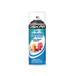 Spray vopsea lemn / metal, Oskar Diamond Gloss, negru lucios, interior / exterior, 400 ml