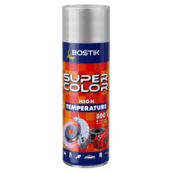 Spray vopsea rezistent la temperaturi ridicate, Den Braven Super Color High Temperature, argintiu, interior / exterior, 400 ml