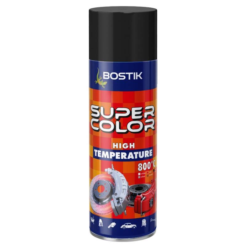Spray vopsea rezistent la temperaturi ridicate, Den Braven Super Color High Temperature, negru, interior / exterior, 400 ml Spray vopsea rezistent la temperaturi ridicate, Den Braven Super Color High Temperature, negru, interior / exterior, 400 ml