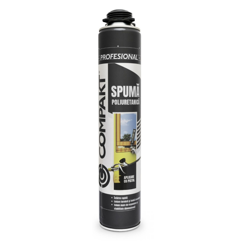 Spuma poliuretanica, aplicare cu pistol, Compakt, 750 ml