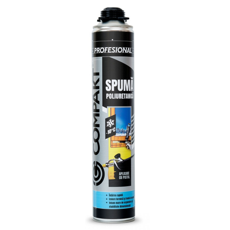 Spuma poliuretanica, aplicare cu pistol, varianta de iarna, Compakt, 750 ml