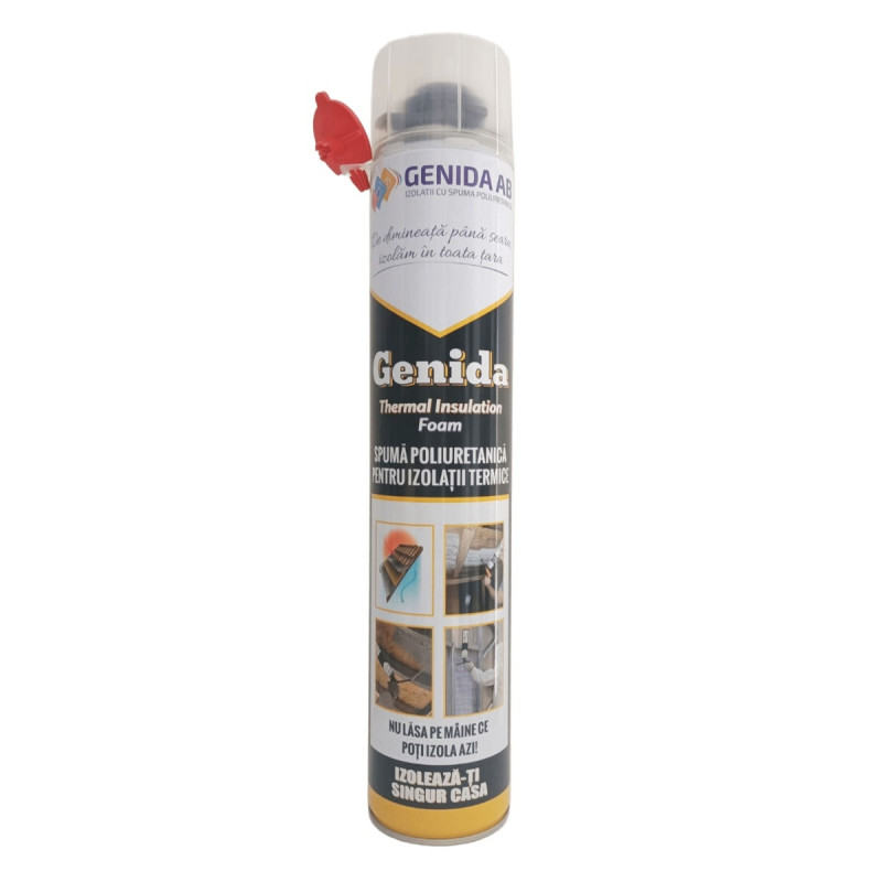 Spuma poliuretanica pentru izolatii termice si fonice, aplicare cu pistol, GenFoam, 750 ml Spuma poliuretanica pentru izolatii termice si fonice, aplicare cu pistol, GenFoam, 750 ml
