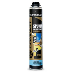 Spuma poliuretanica pentru montaj, aplicare cu pistol, varianta de iarna, Compakt Premium 65, 880 ml