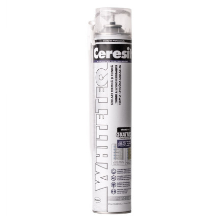 Spuma poliuretanica pentru montaj, cu aplicare manuala, Ceresit White Teq Thermal & Sound, 750 ml