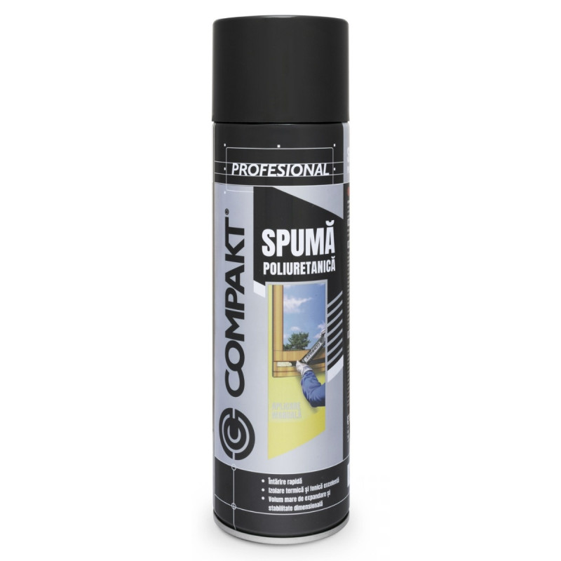 Spuma poliuretanica pentru montaj, cu aplicare manuala, Compakt, 500 ml