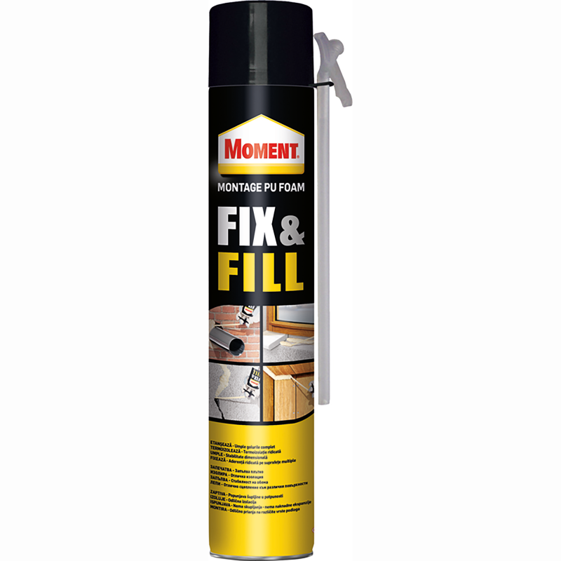 Spuma poliuretanica pentru montaj, cu aplicare manuala, Moment Fix & Fill, 650 ml Spuma poliuretanica pentru montaj, cu aplicare manuala, Moment Fix & Fill, 650 ml