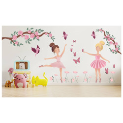 Sticker decorativ perete, camera copii, Balerine XS, 50 x 35 cm