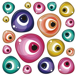 Sticker decorativ perete, camera copii, Ochi, SS3856, 30 x 30 cm