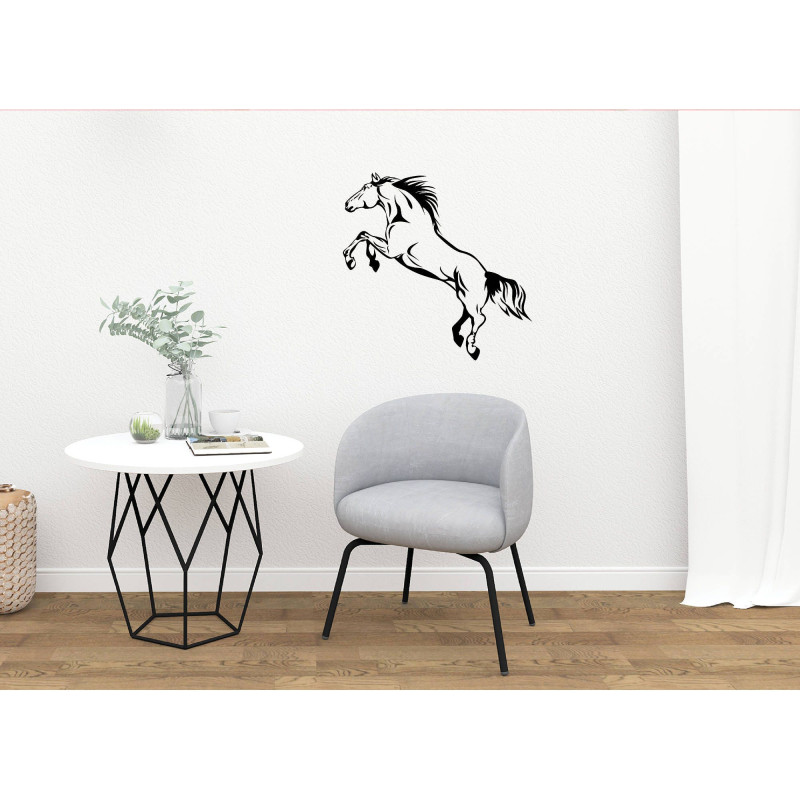 Sticker decorativ perete, living, Cal salbatic, PT3113 TR, 50 x 70 cm