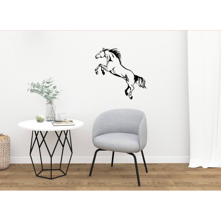 Sticker decorativ perete, living, Cal salbatic, PT3113 TR, 50 x 70 cm