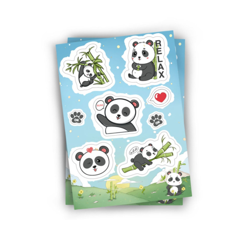 Sticker decorativ perete, Urs panda, folie adeziva PVC, 16.3 x 23.1 cm