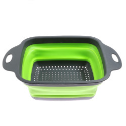 Strecuratoare pliabila QTQ-1056M, polipropilena + cauciuc, verde + gri, 22 x 29 cm
