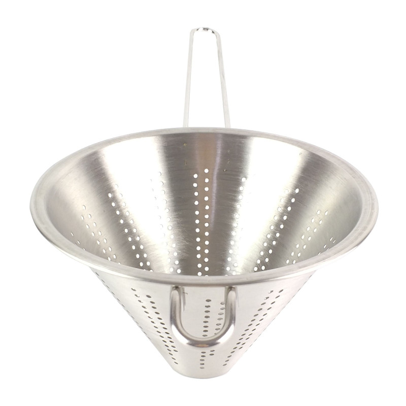 Strecurator conic cu maner, Kasemi, inox, D 14 cm Strecurator conic cu maner, Kasemi, inox, D 14 cm