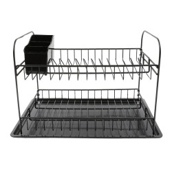Suport bucatarie, pentru vase, KB007 C, otel, negru, 49 x 32 x 9 cm