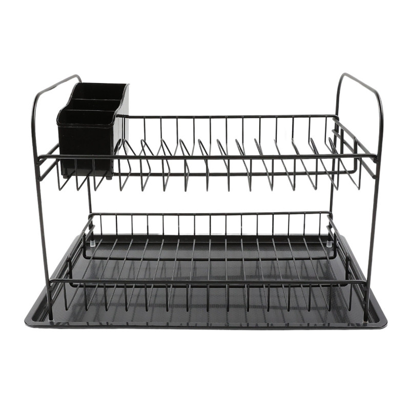 Suport bucatarie, pentru vase, KB007 C, otel, negru, 49 x 32 x 9 cm